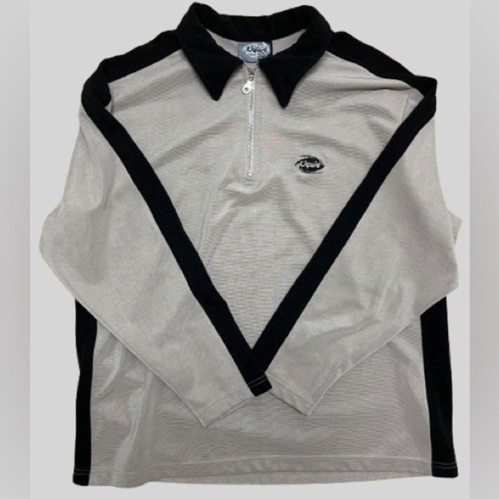 Liquid Black and Gray Zip-Up Sweater